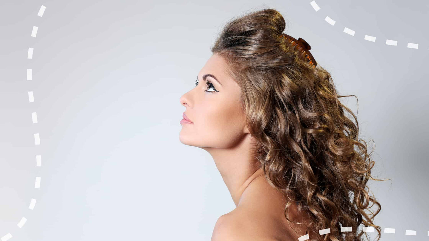 Long Hair Hairstyle With A Claw Clips