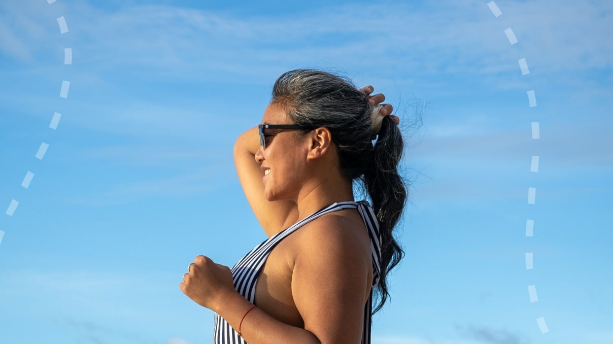 woman with hair going gray