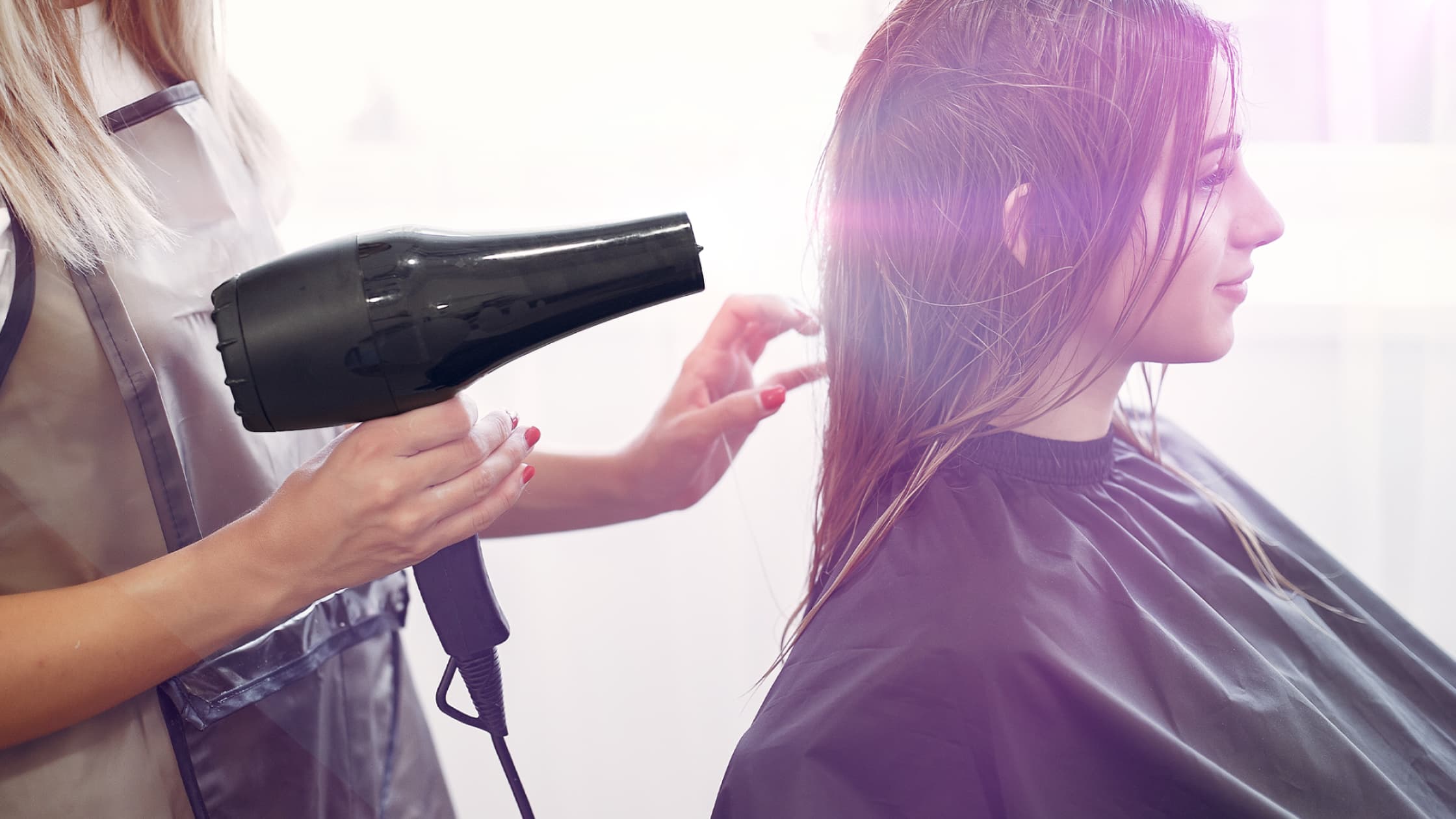 blowing the hair