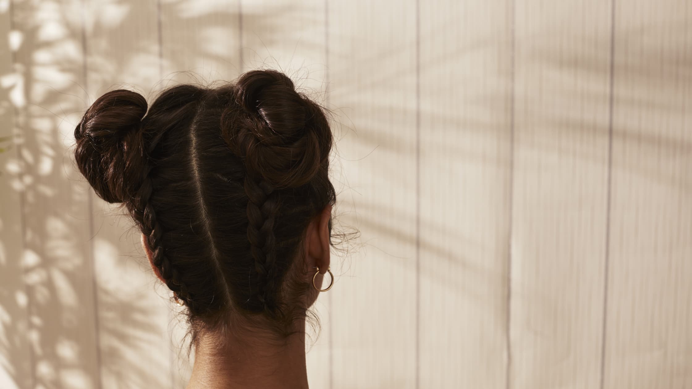 woman with a hair bun