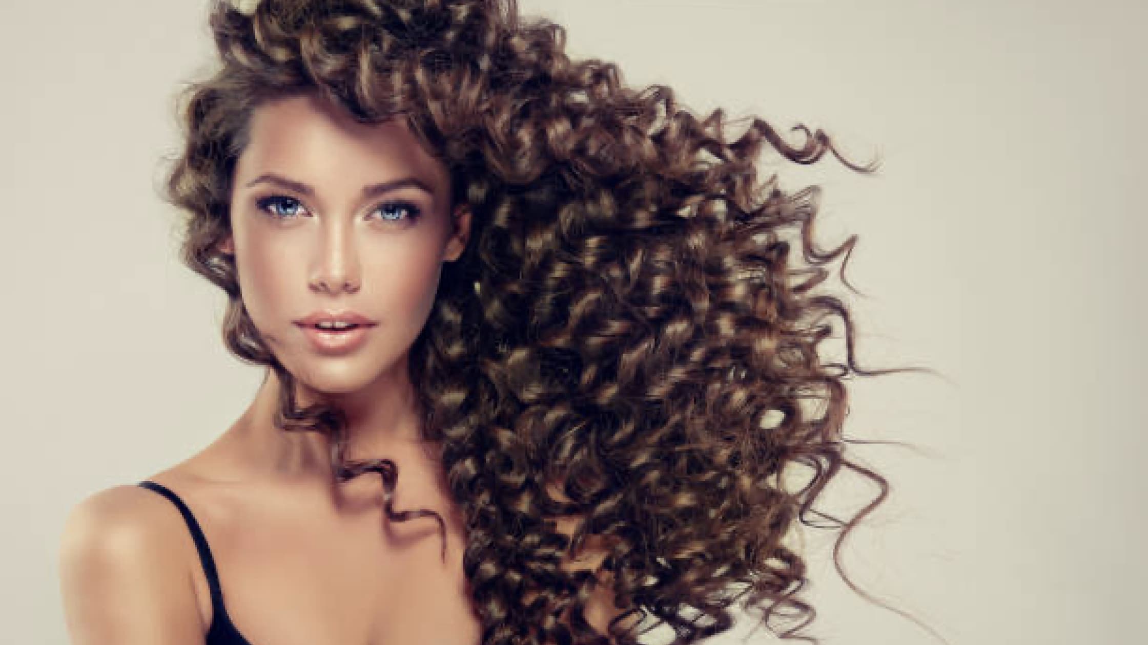 woman with amazing curly hair