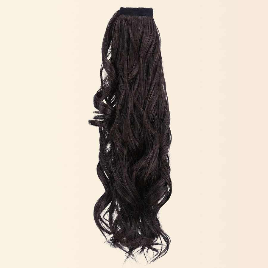 JuvaBun Curly Magic Ponytail in Black shade
