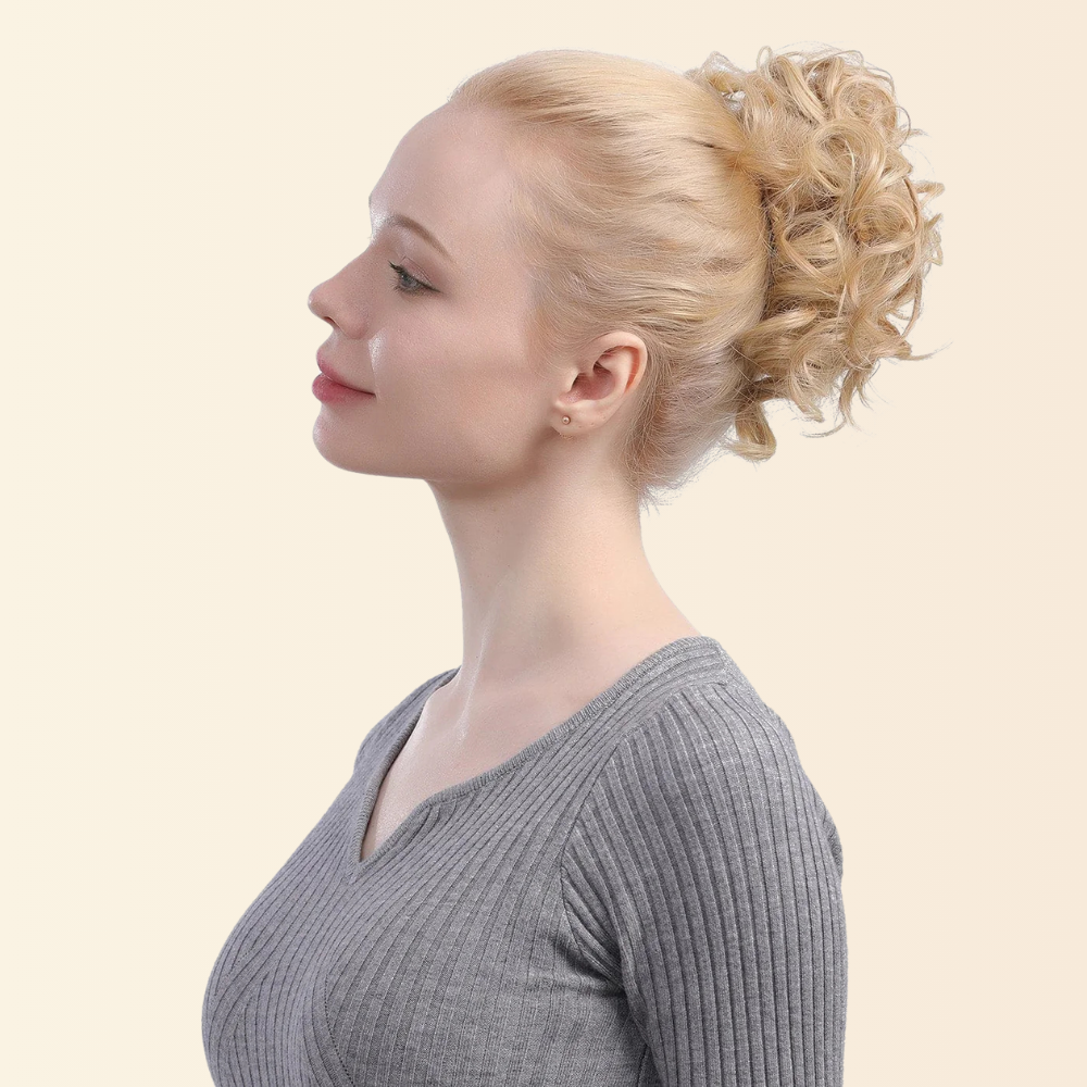 juvabun curled clip in bun