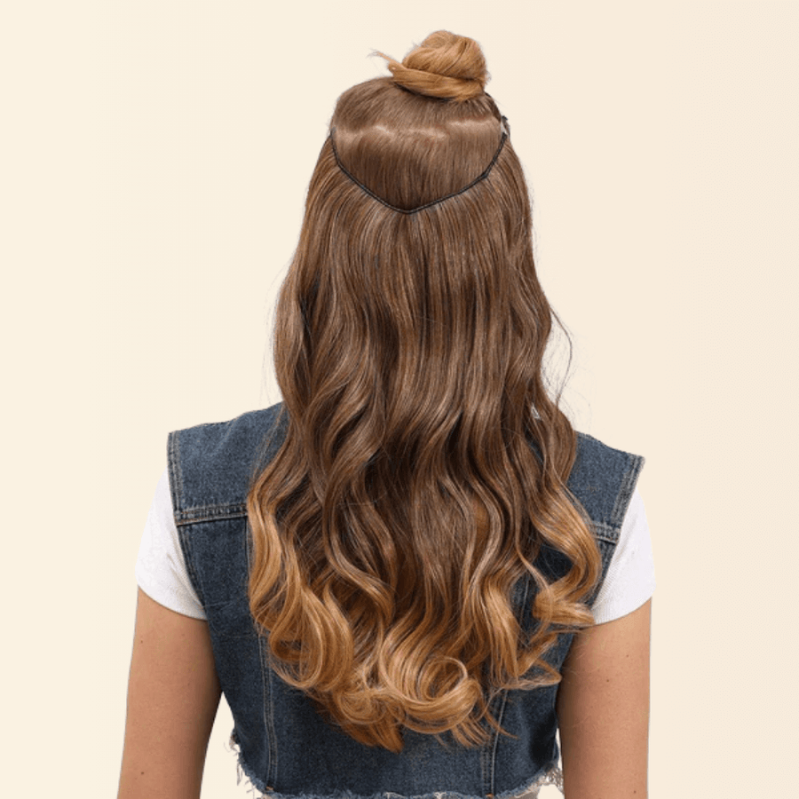JuvaBun Wavy Halo 18 inch, 18 inch wavy halo hair extension, photo 2