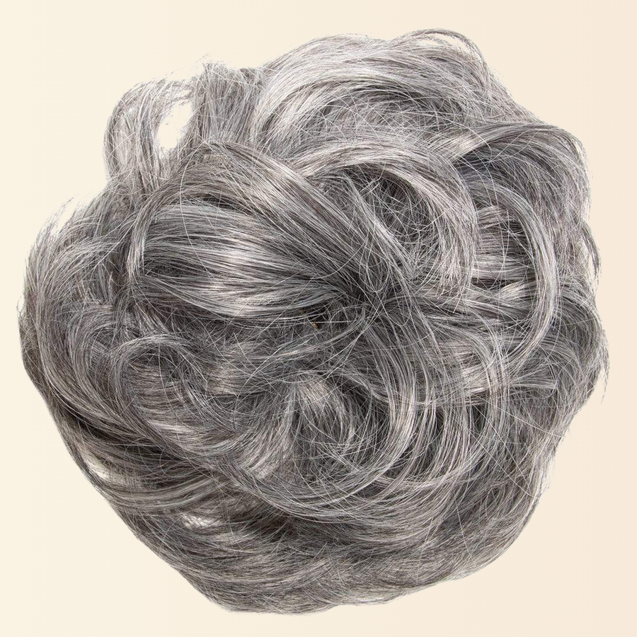 JuvaBun Messy Bun in Salt and Pepper shade