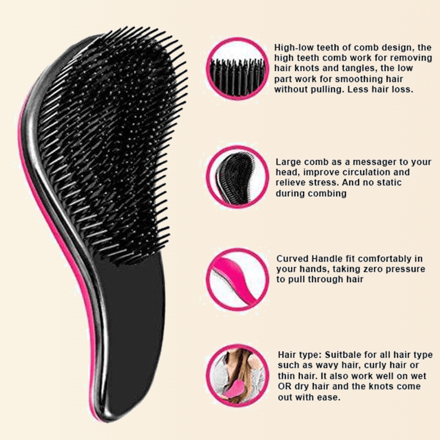 JuvaBun Detangling Brush, detangling brush with soft cone-shaped bristles, photo 3
