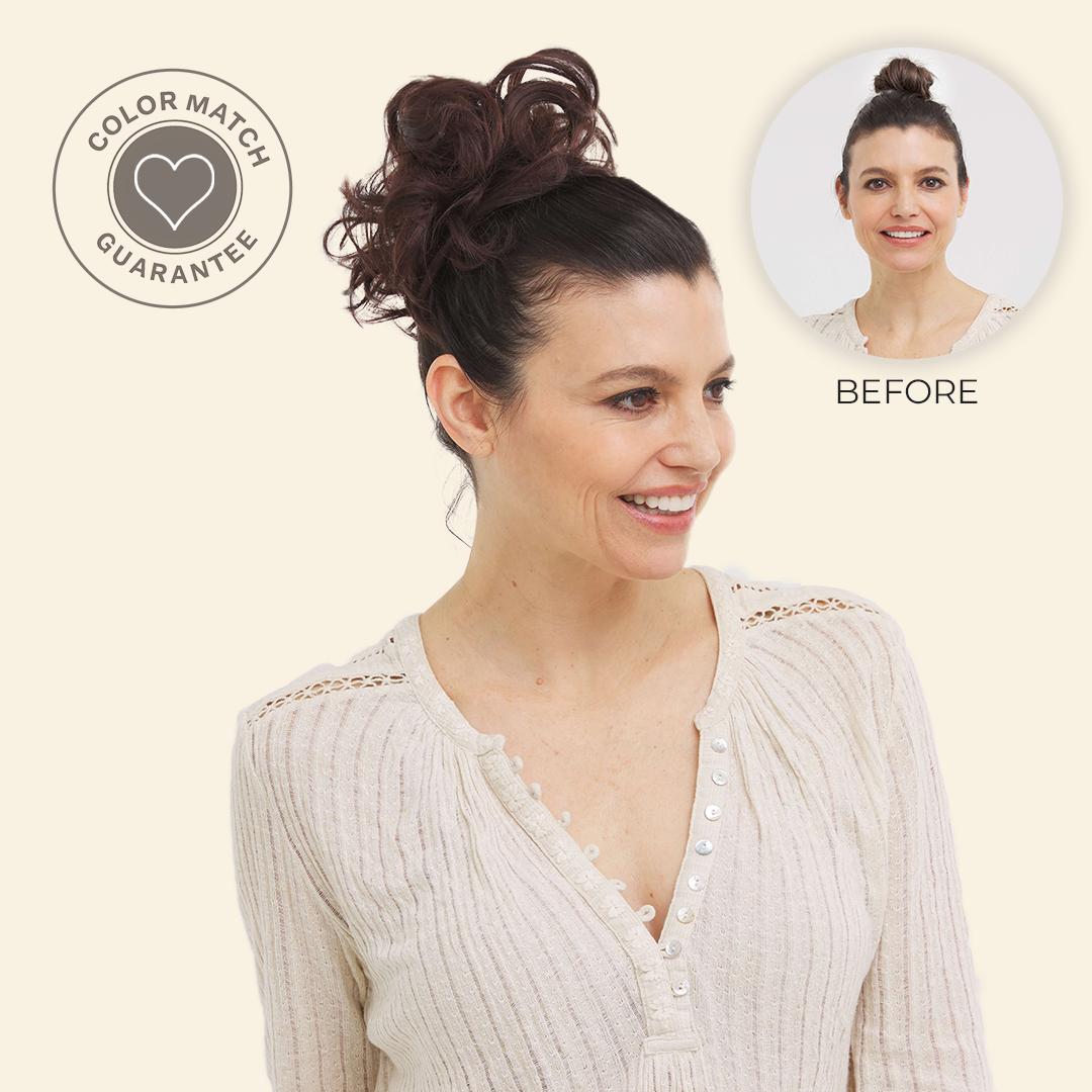 Effortless Elegance in Every Twist Messy Bun| Juvabun Hair Extensions