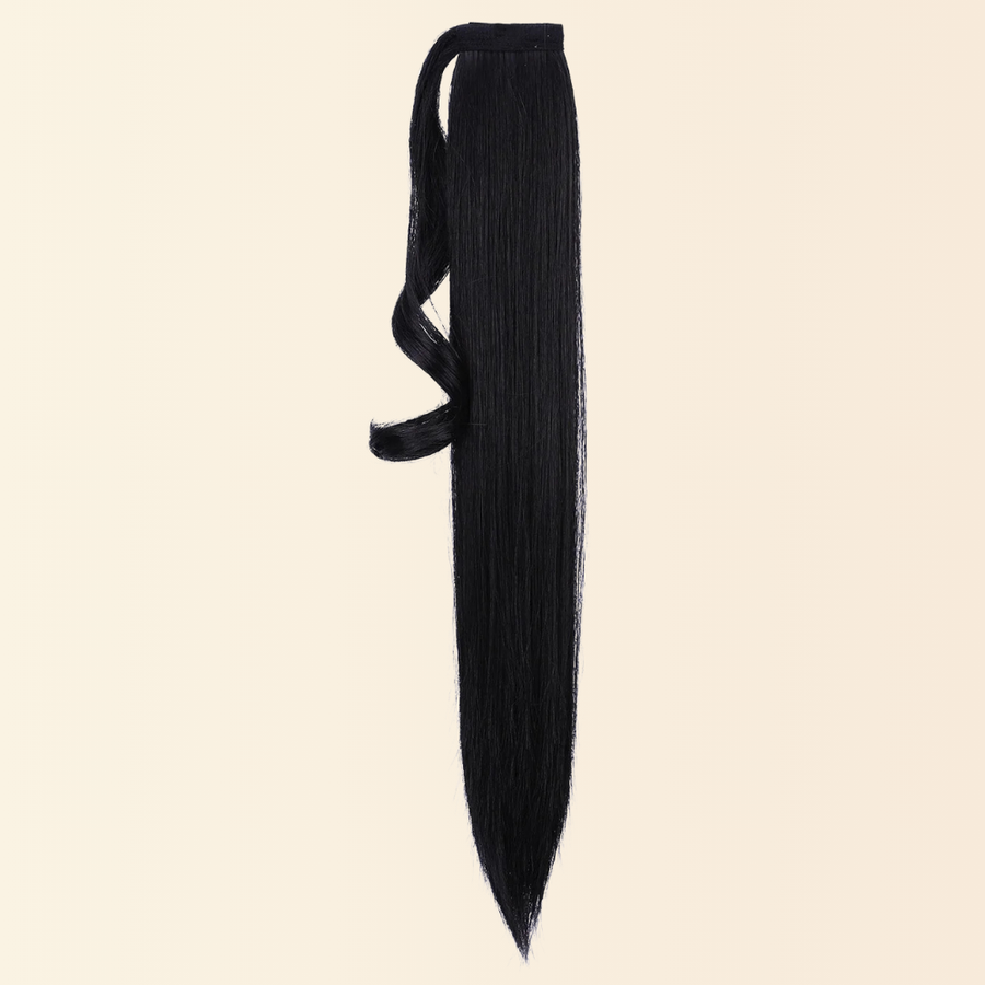 JuvaBun Straight Magic Ponytail in Black shade