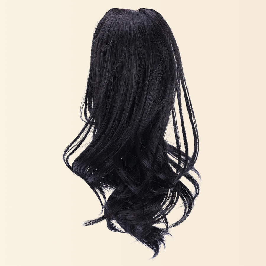JuvaBun Claw Clip Wavy Ponytail 12 inch in Black shade