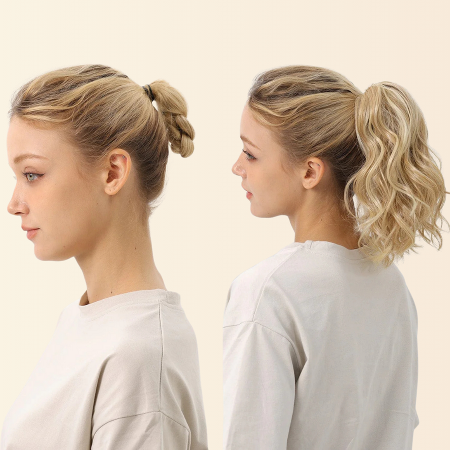 JuvaBun Claw Clip Beach Waves Ponytail 10 inch, photo 5