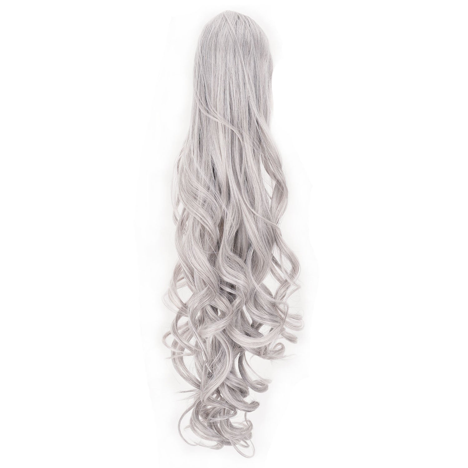 Light Gray JuvaBun Long Curly Ponytail Extension