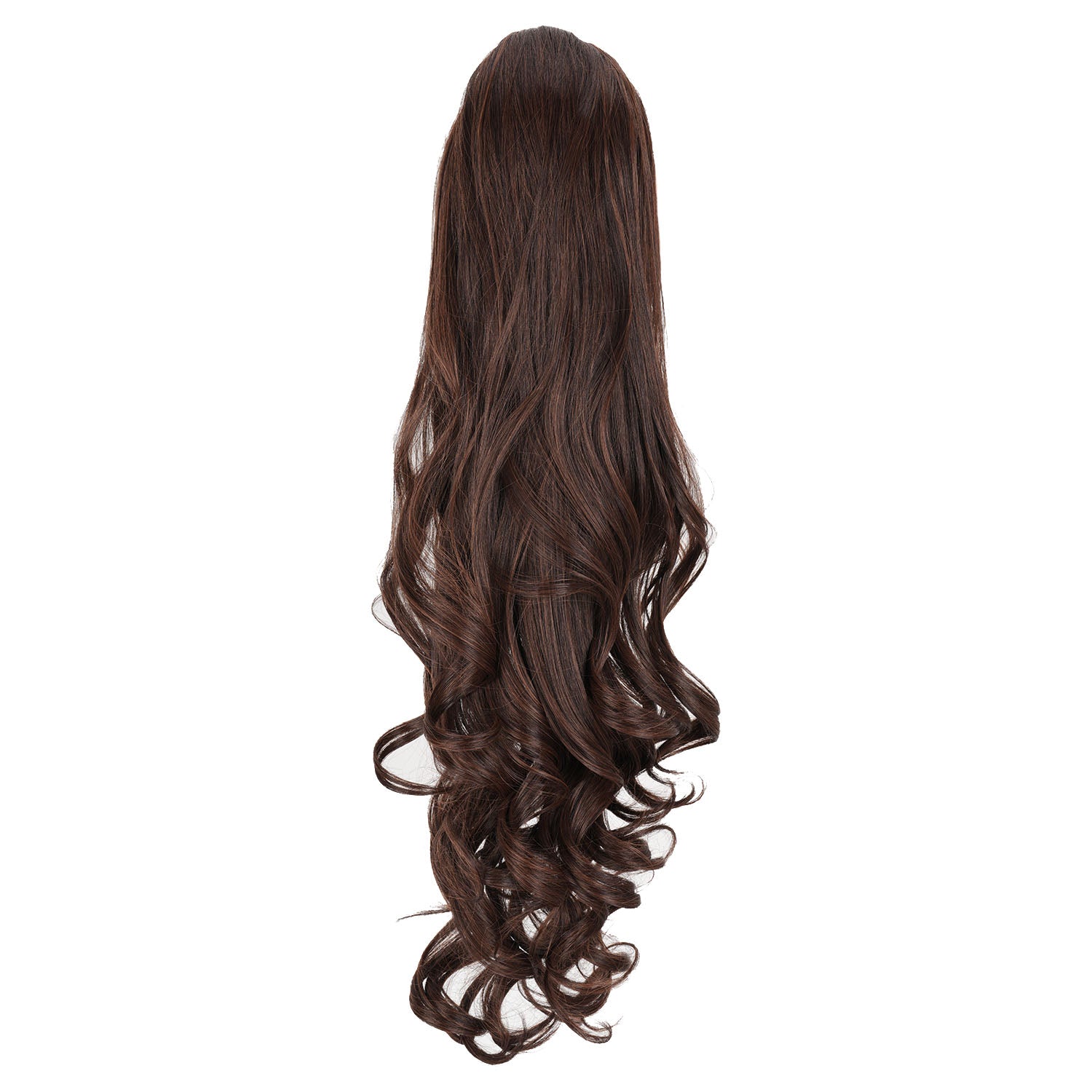 Medium Brown JuvaBun Long Curly Ponytail Extension