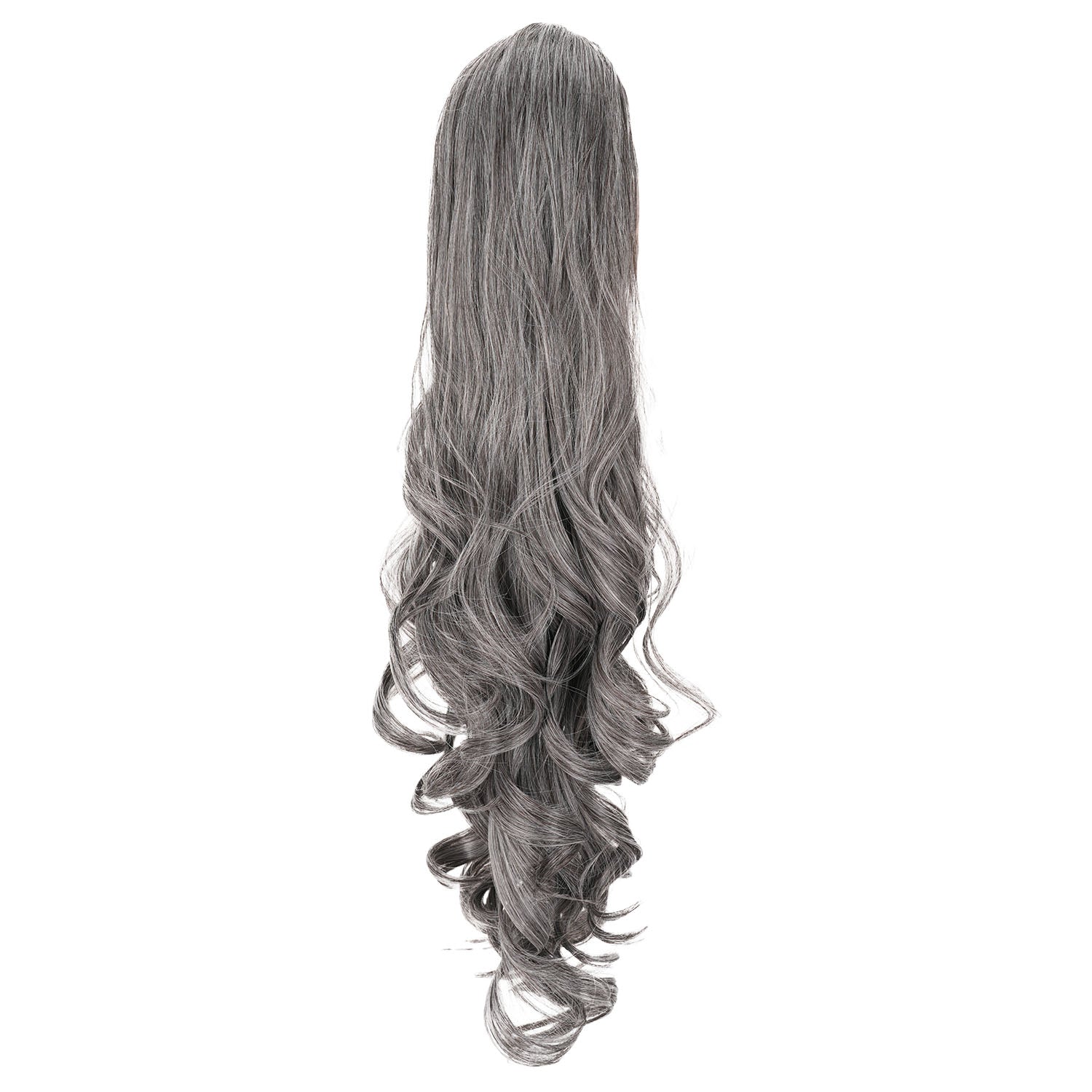 Salt And Pepper JuvaBun Long Curly Ponytail Extension