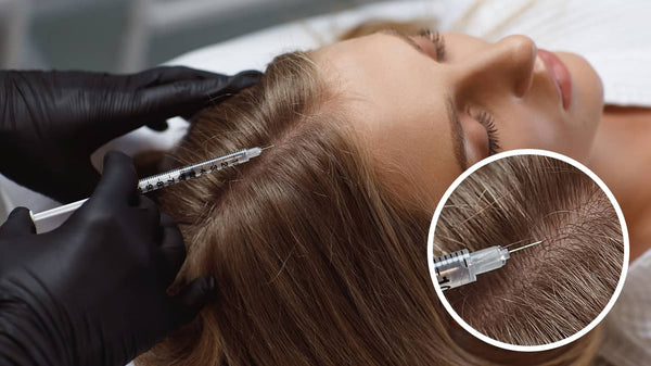 doctor inspecting patients scalp