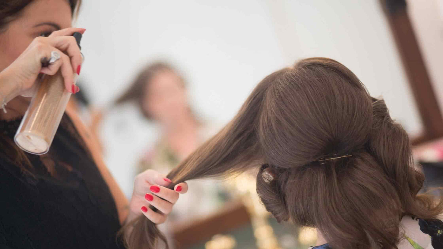 stylist making a bun