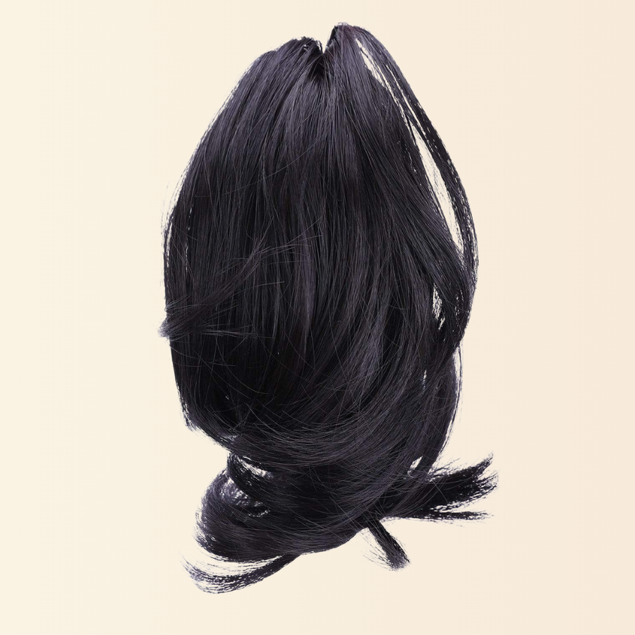 JuvaBun Claw Clip Wavy Ponytail in Black shade
