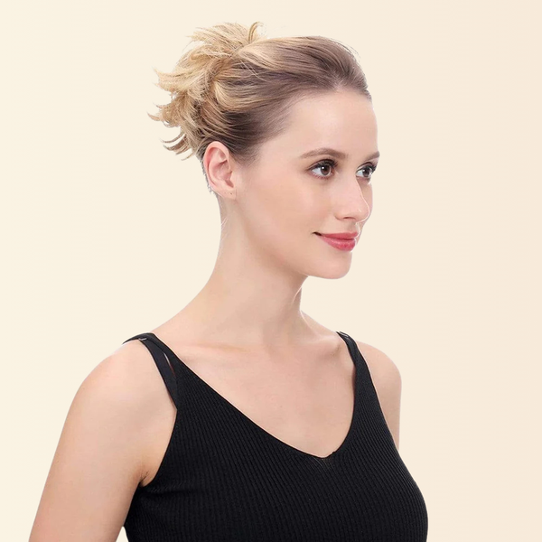 JuvaBun Small Messy Bun, small curly messy bun hair piece
