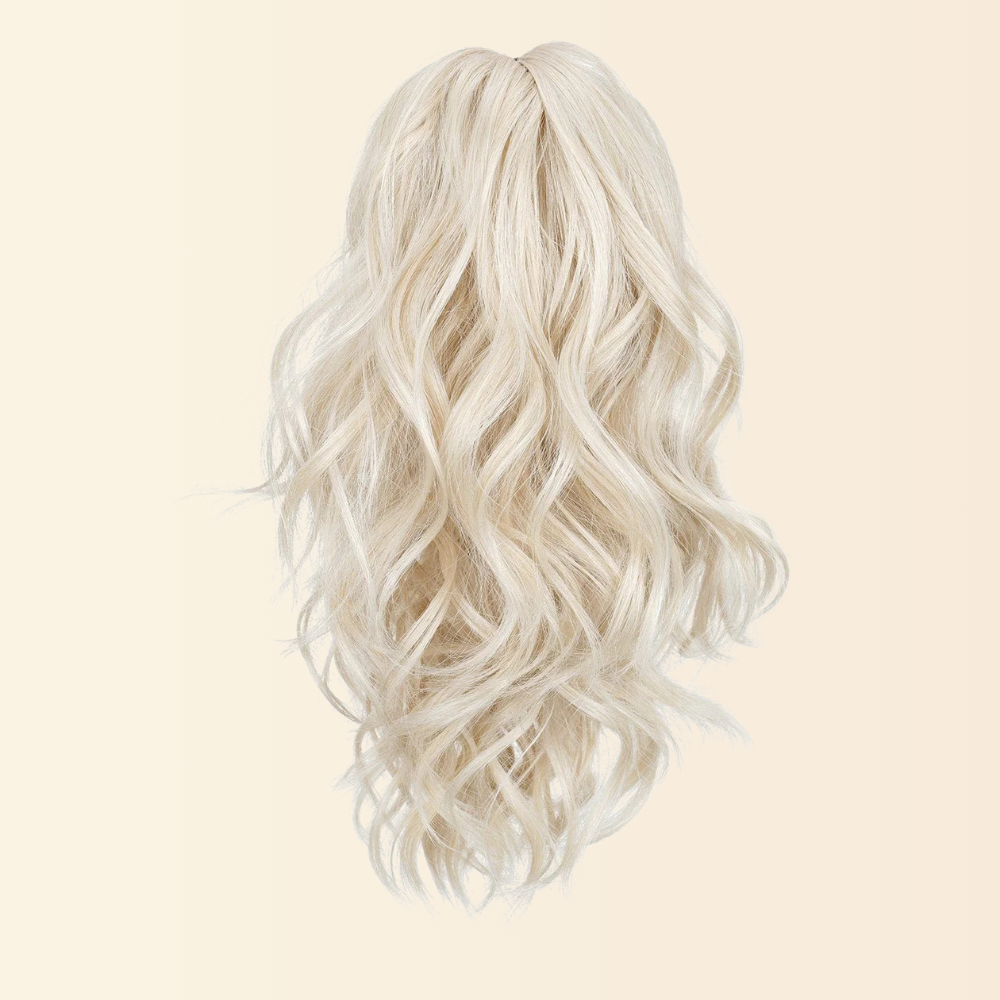 JuvaBun Claw Clip Beach Waves Ponytail Extension 12''