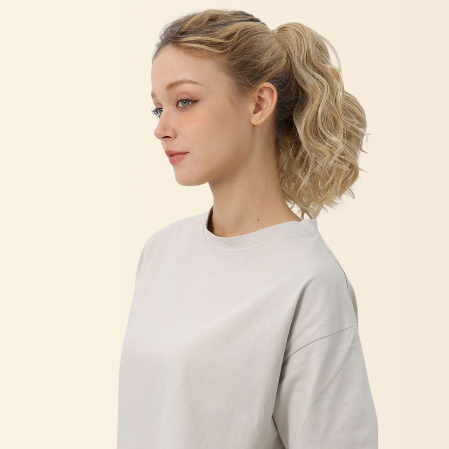 JuvaBun Claw Clip Beach Waves Ponytail 10 inch, photo 4