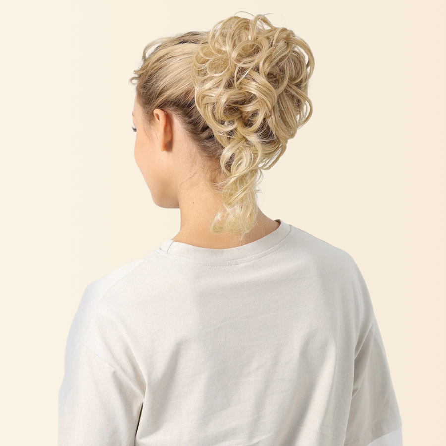 JuvaBun Claw Clip Boho Messy Bun, boho messy bun on a claw clip, photo 3