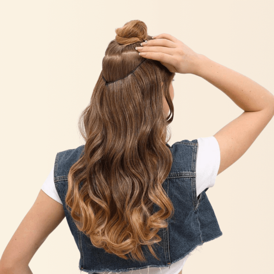 JuvaBun Wavy Halo 18 inch, 18 inch wavy halo hair extension, photo 3
