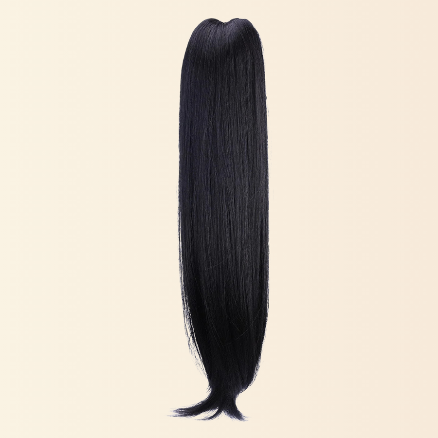 JuvaBun Claw Clip Straight Ponytail 17 inch in Black shade