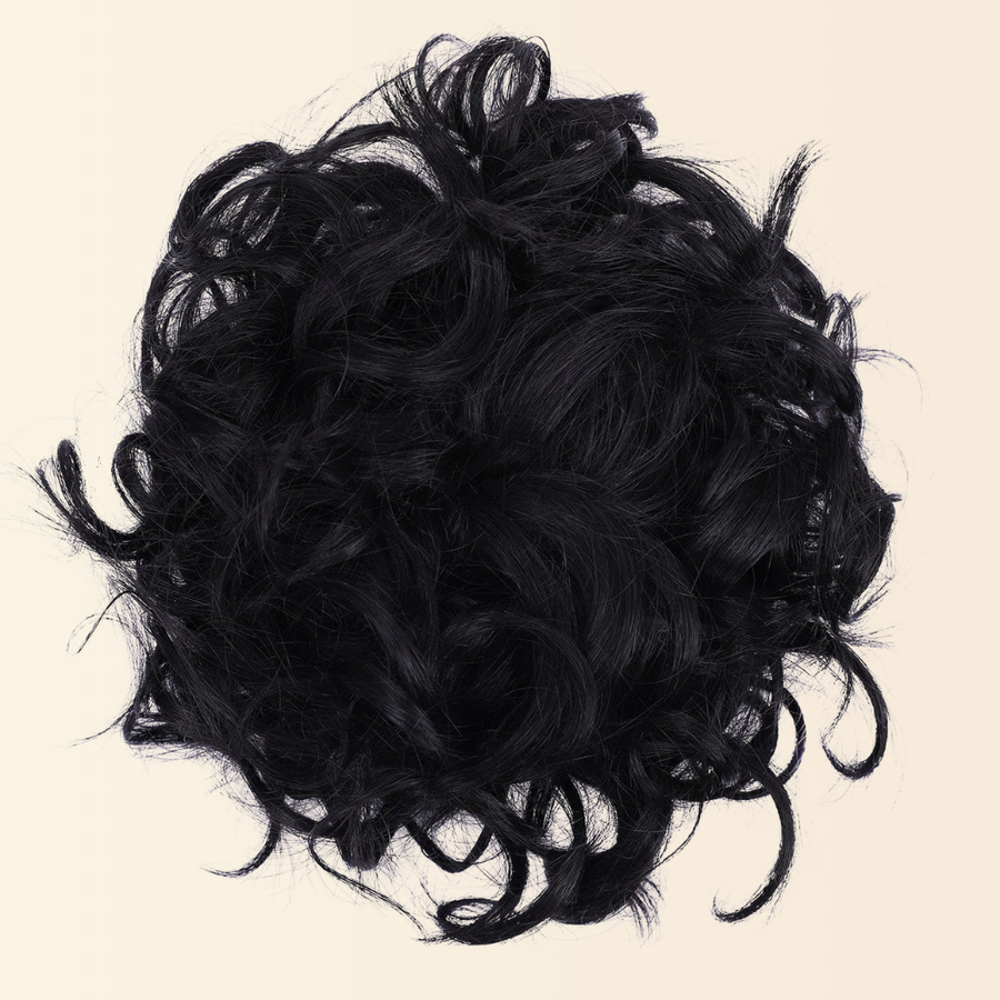 JuvaBun Curled Clip-in Bun in Black shade