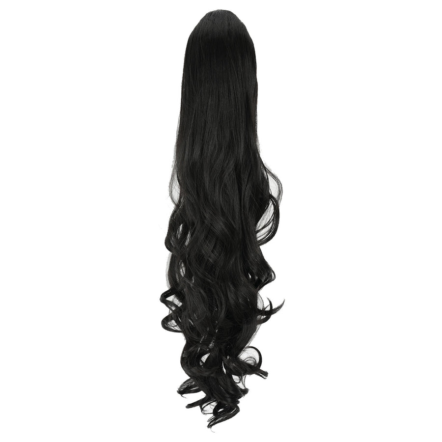 JuvaBun Long Curly Ponytail Extension 28 inch in Black shade