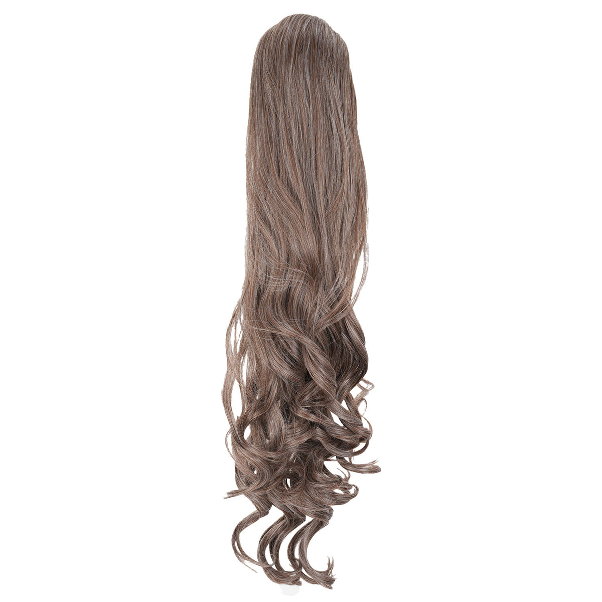 Brownish Gray JuvaBun Long Curly Ponytail Extension