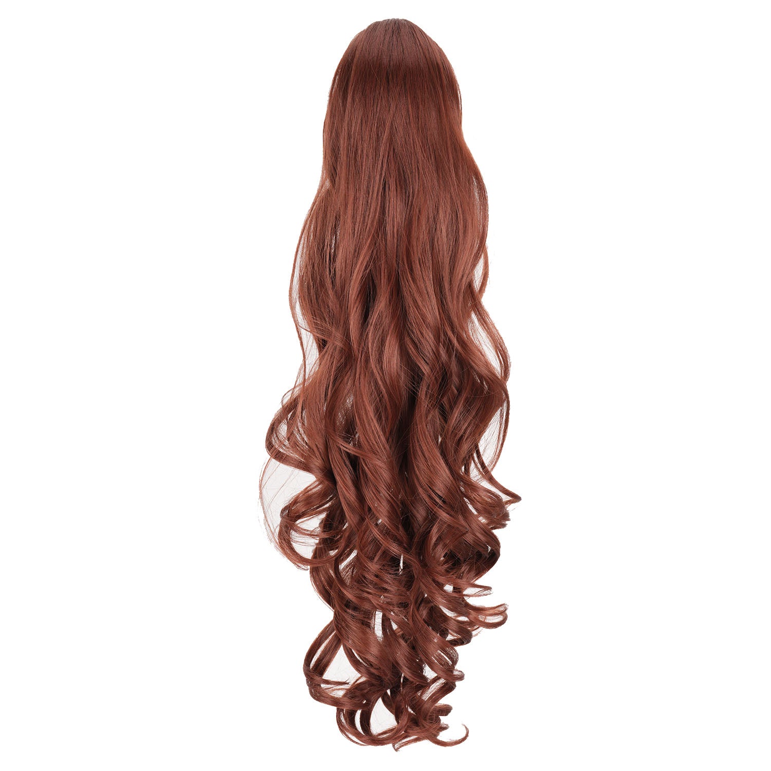 Dark Red JuvaBun Long Curly Ponytail Extension