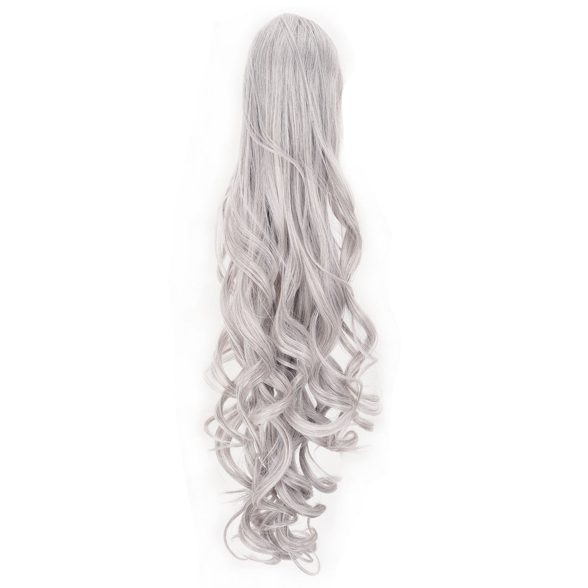 Light Gray JuvaBun Long Curly Ponytail Extension