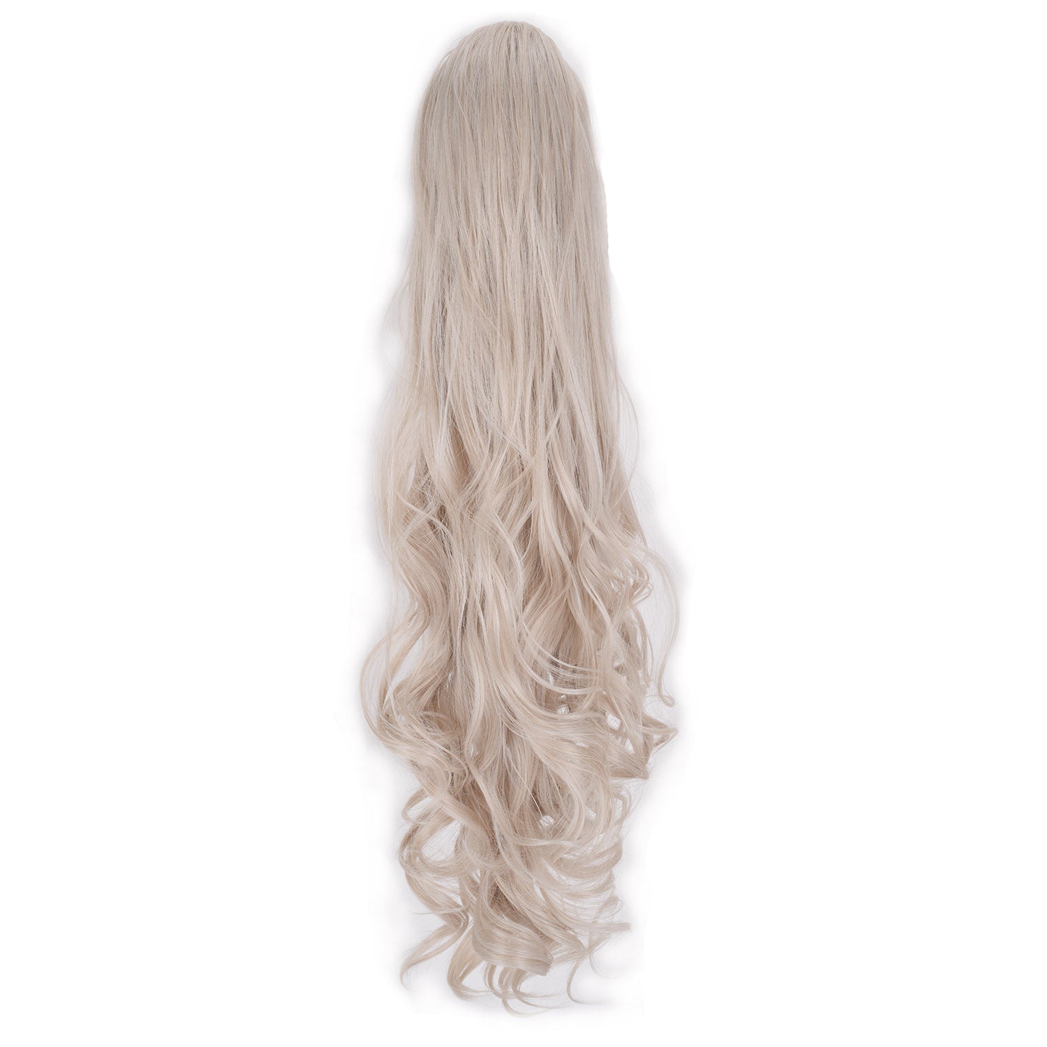 Platinum Blonde JuvaBun Long Curly Ponytail Extension