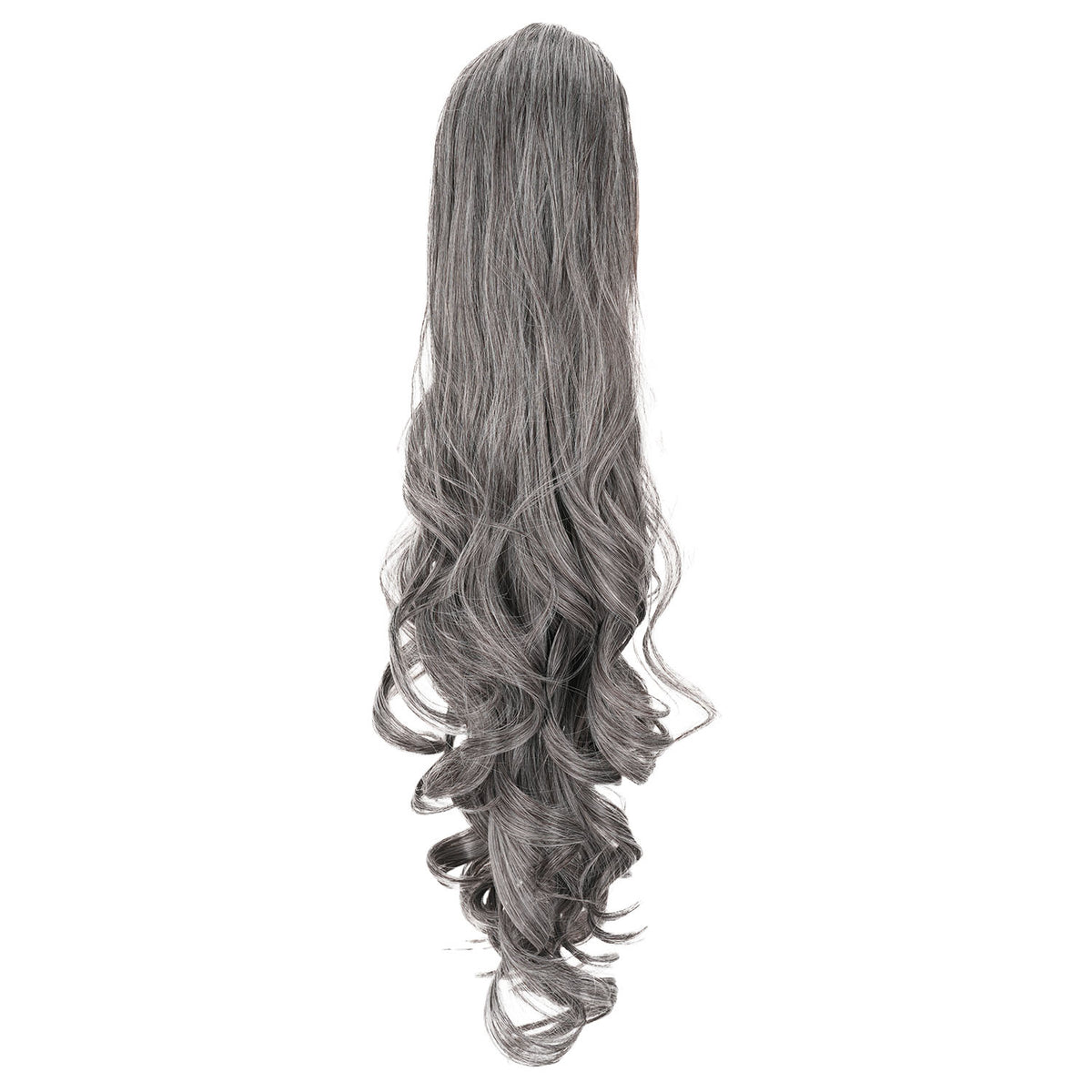 Salt And Pepper JuvaBun Long Curly Ponytail Extension