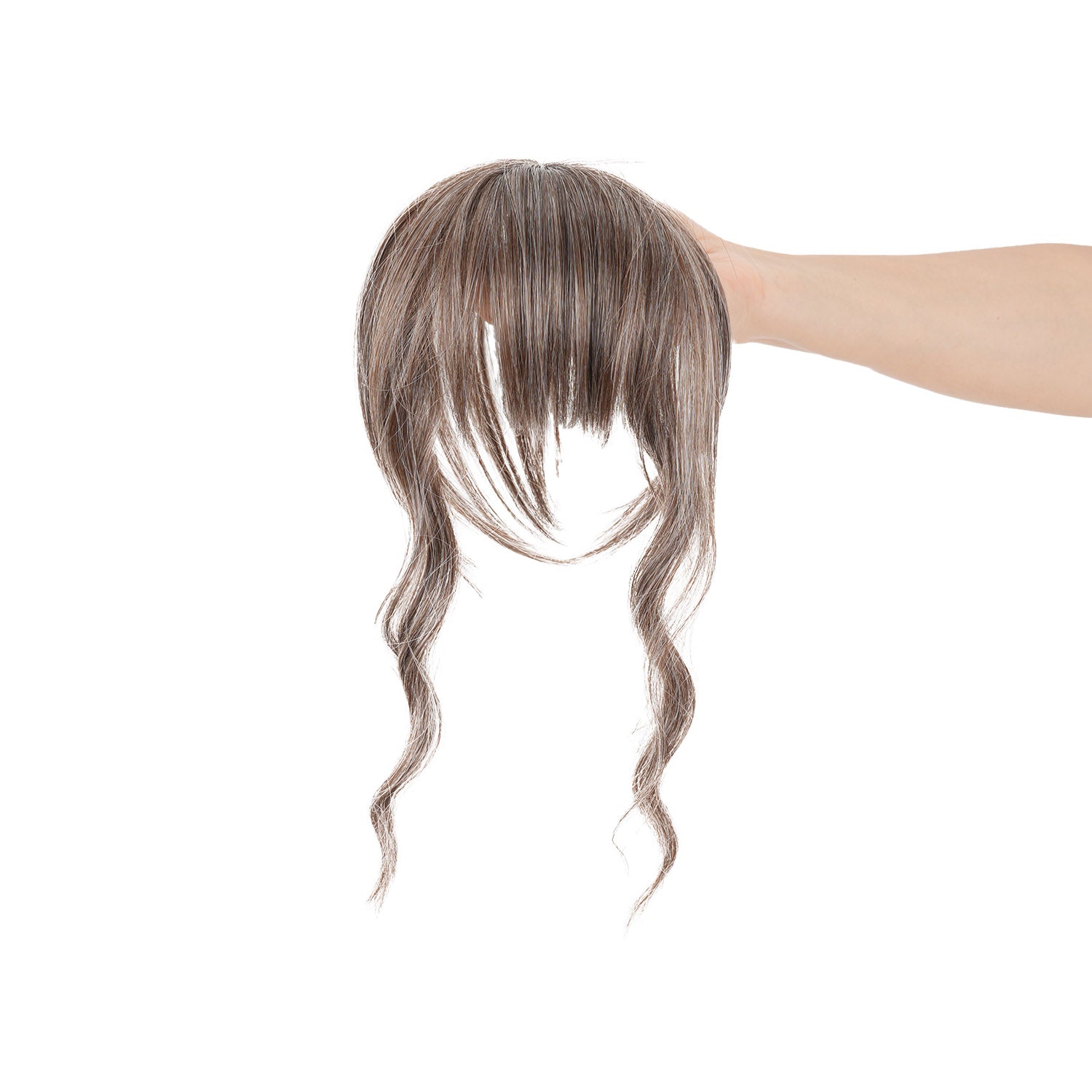 Brownish Gray JuvaBun Wispy Bangs Topper — The Upgrade