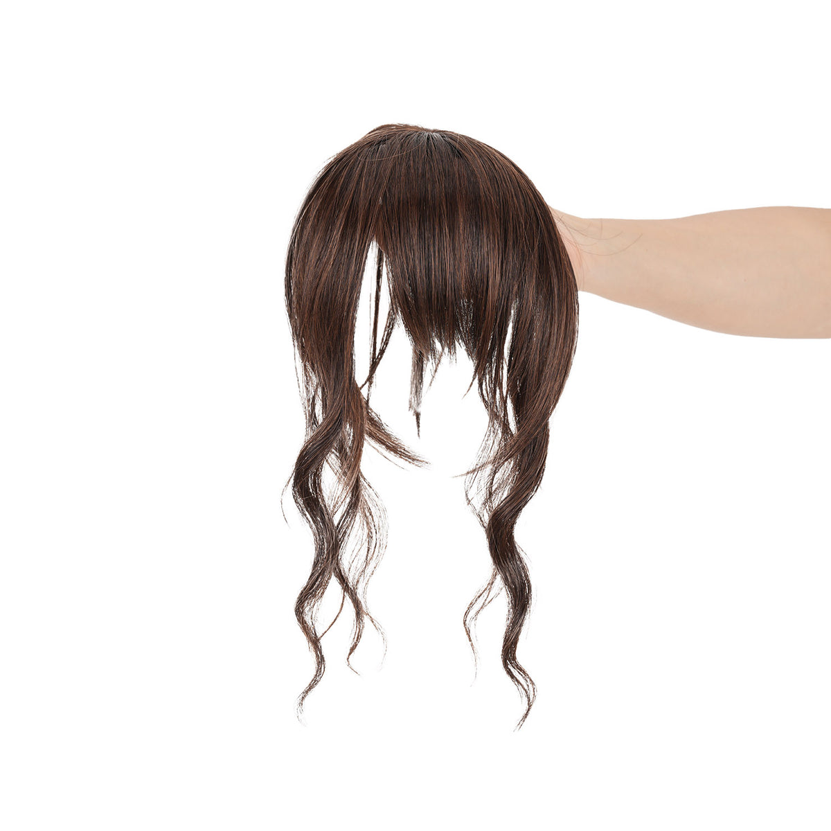 Medium Brown JuvaBun Wispy Bangs Topper — The Upgrade
