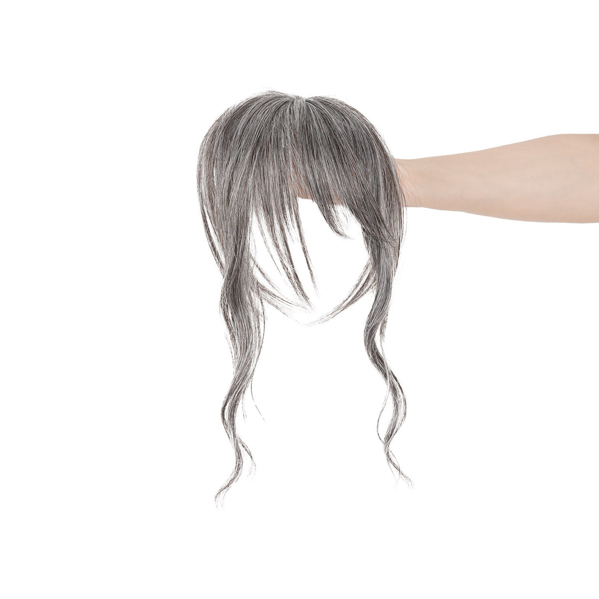 Salt And Pepper JuvaBun Wispy Bangs Topper — The Upgrade
