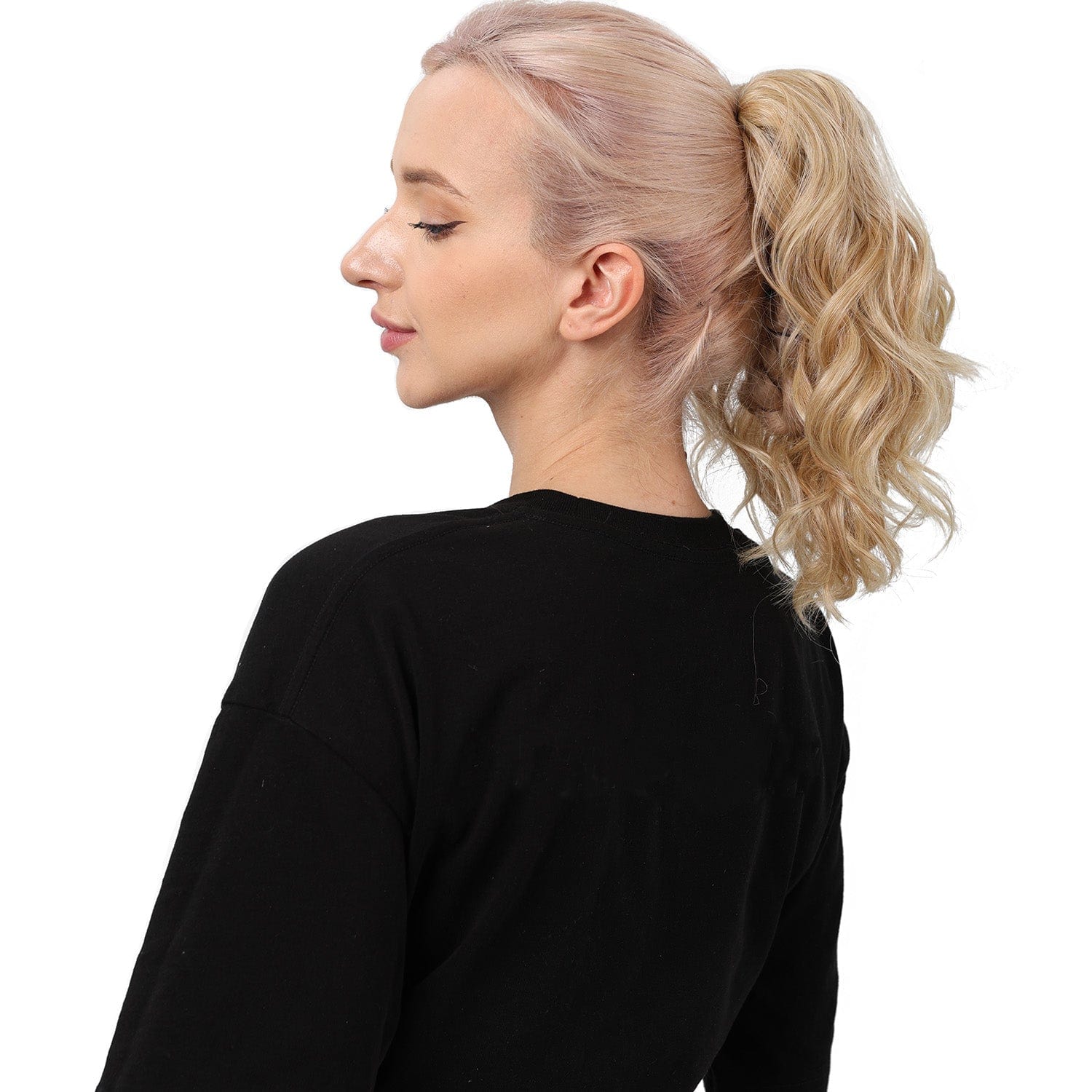 JuvaBun Claw Clip Beach Waves Ponytail Extension 12'' JuvaBun