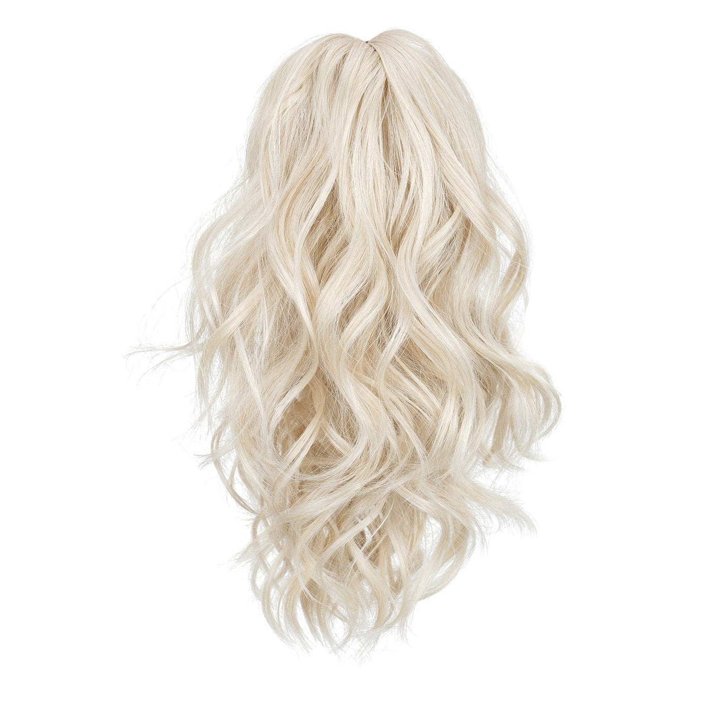 Platinum Blonde JuvaBun Claw Clip Beach Waves Ponytail Extension 12'' BOGO MW07-Platinum Blonde JuvaBun