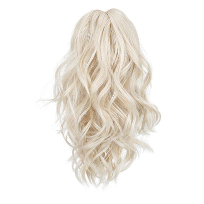 Platinum Blonde JuvaBun Claw Clip Beach Waves Ponytail Extension 12'' MW07-Platinum Blonde JuvaBun