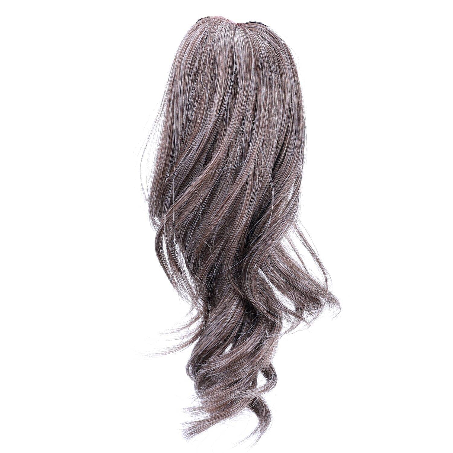 Brownish Gray JuvaBun Claw Clip Wavy Ponytail Extension 12'' MW08-Brownish Gray JuvaBun