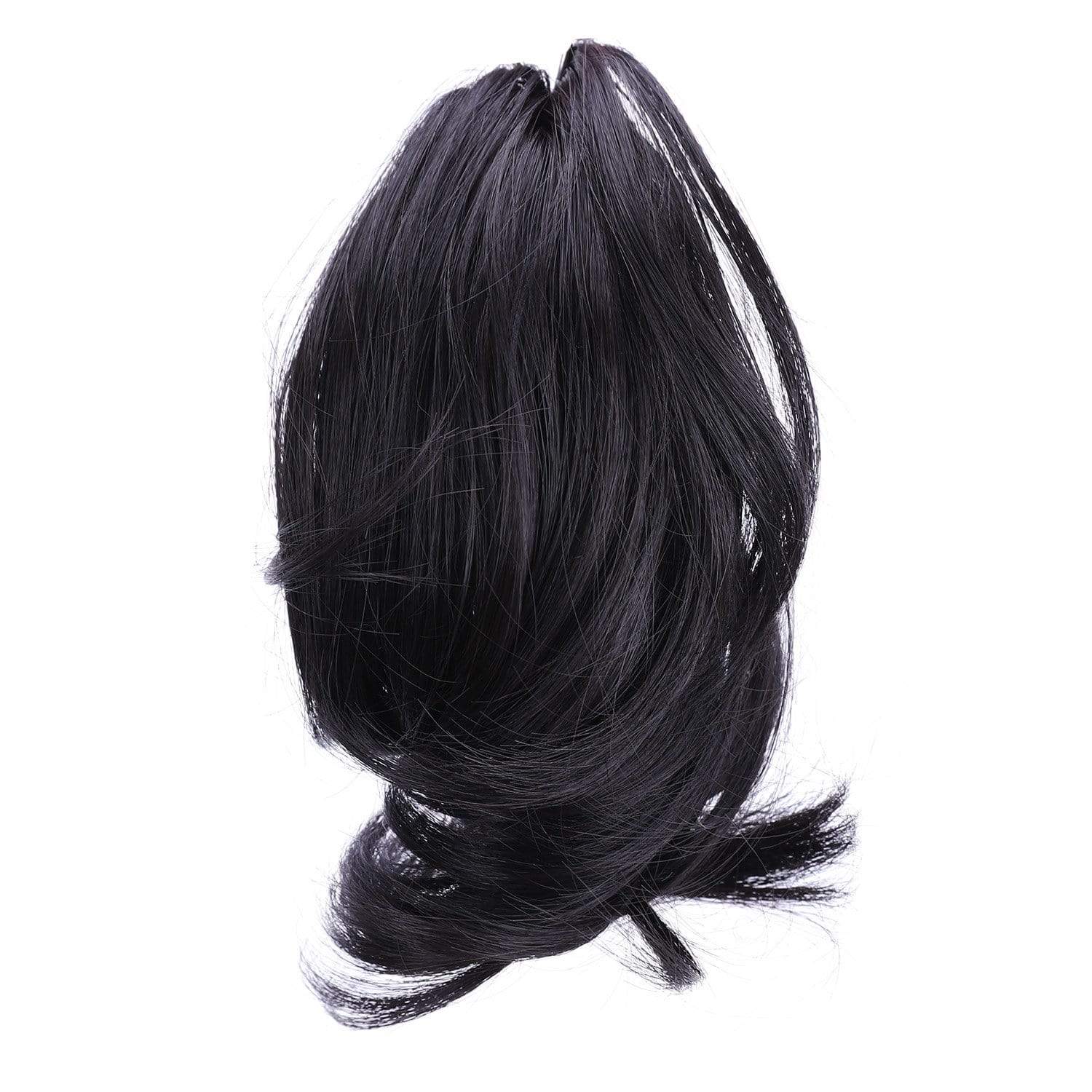 Black JuvaBun Claw Clip Wavy Ponytail Extension MW01- Black JuvaBun