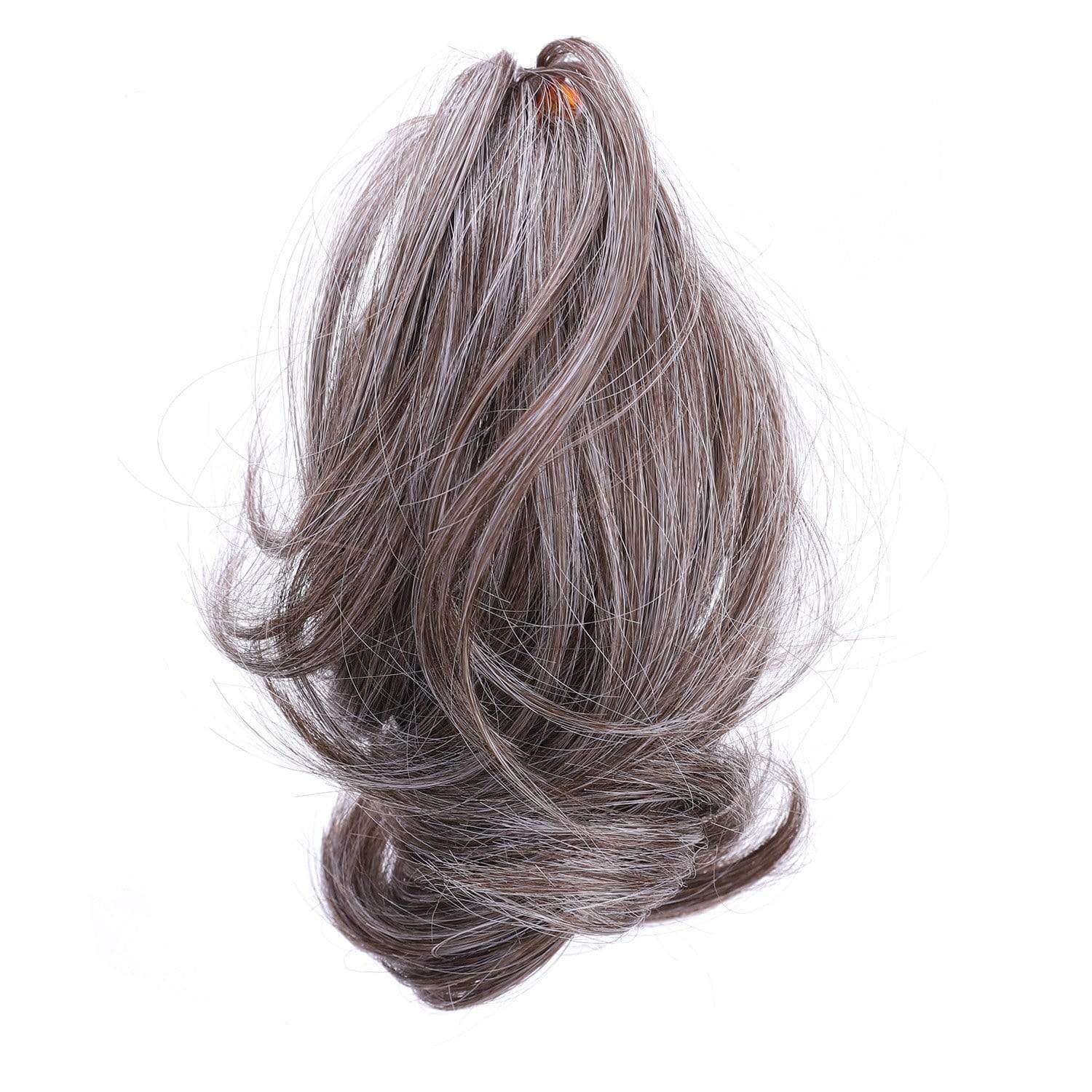 Brownish Gray JuvaBun Claw Clip Wavy Ponytail Extension MW01-Brownish Gray JuvaBun