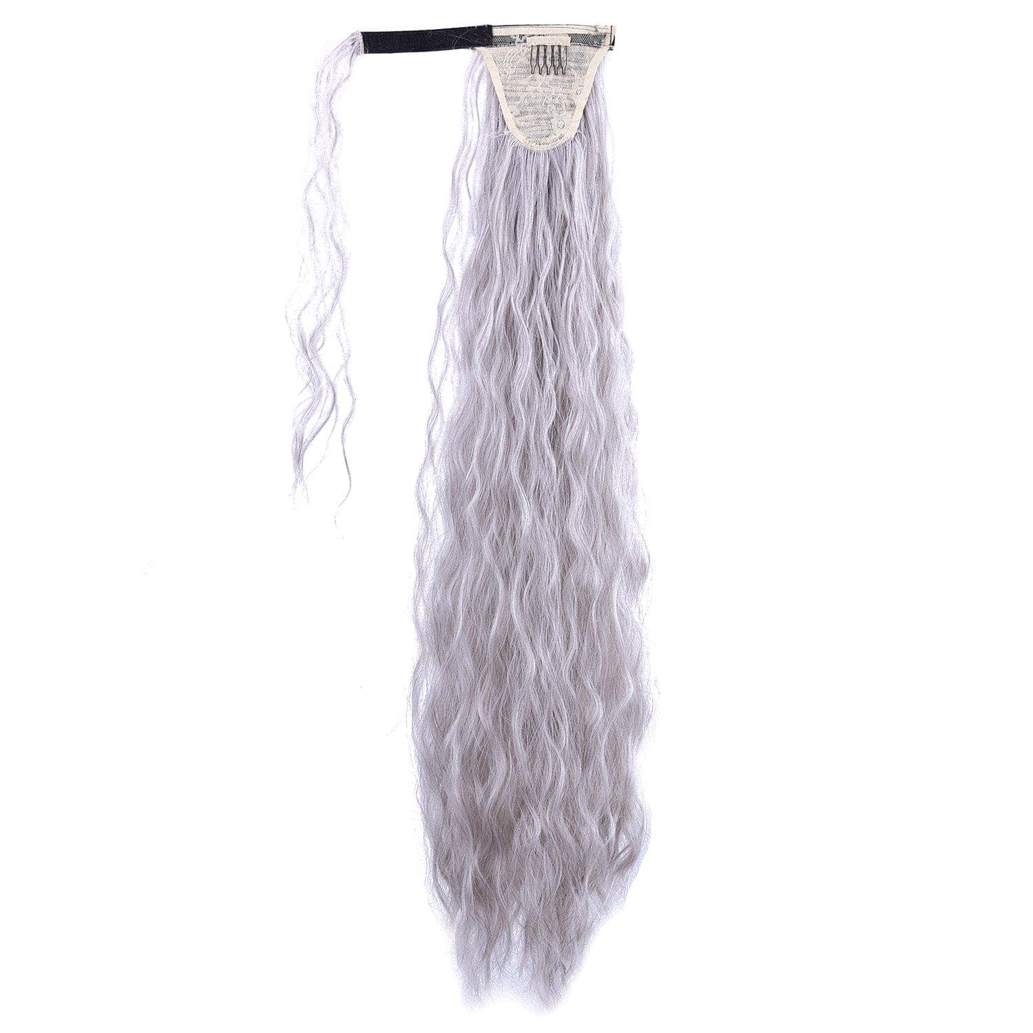 Light Gray JuvaBun Long Spiral Curly Magic Ponytail Extension MP05-Light Gray JuvaBun