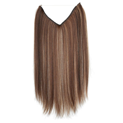 Brownish Blonde JuvaBun Straight Halo 18'' HE01-Brownish Blonde JuvaBun