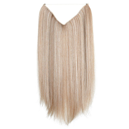 Light Blonde JuvaBun Straight Halo 18'' HE01-Light Blonde JuvaBun