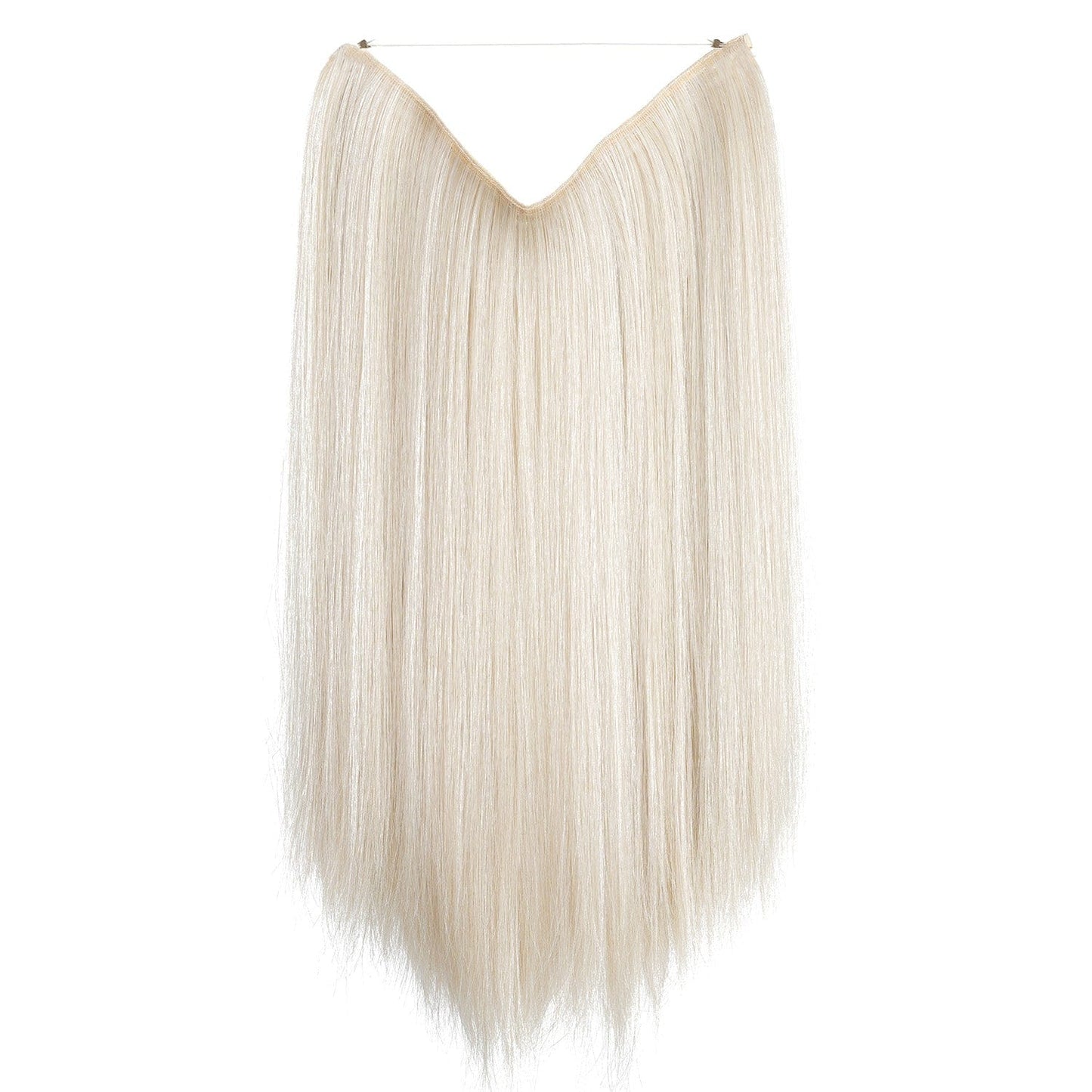 Platinum Blonde JuvaBun Straight Halo 18'' HE01-Platinum Blonde JuvaBun