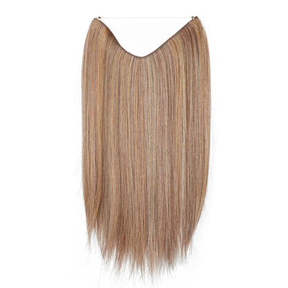 Reddish Blonde JuvaBun Straight Halo 18'' HE01-Reddish Blonde JuvaBun