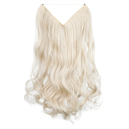 Platinum Blonde JuvaBun Wavy Halo 18'' HE02-Platinum Blonde JuvaBun